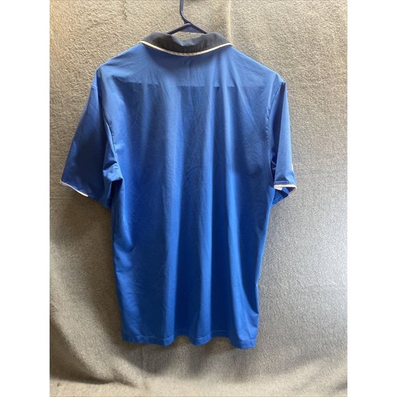 ADIDAS Climacool Mens S Electric & Navy Blue 1/4 Button Up POLO SHIRT - Picture 5 of 5